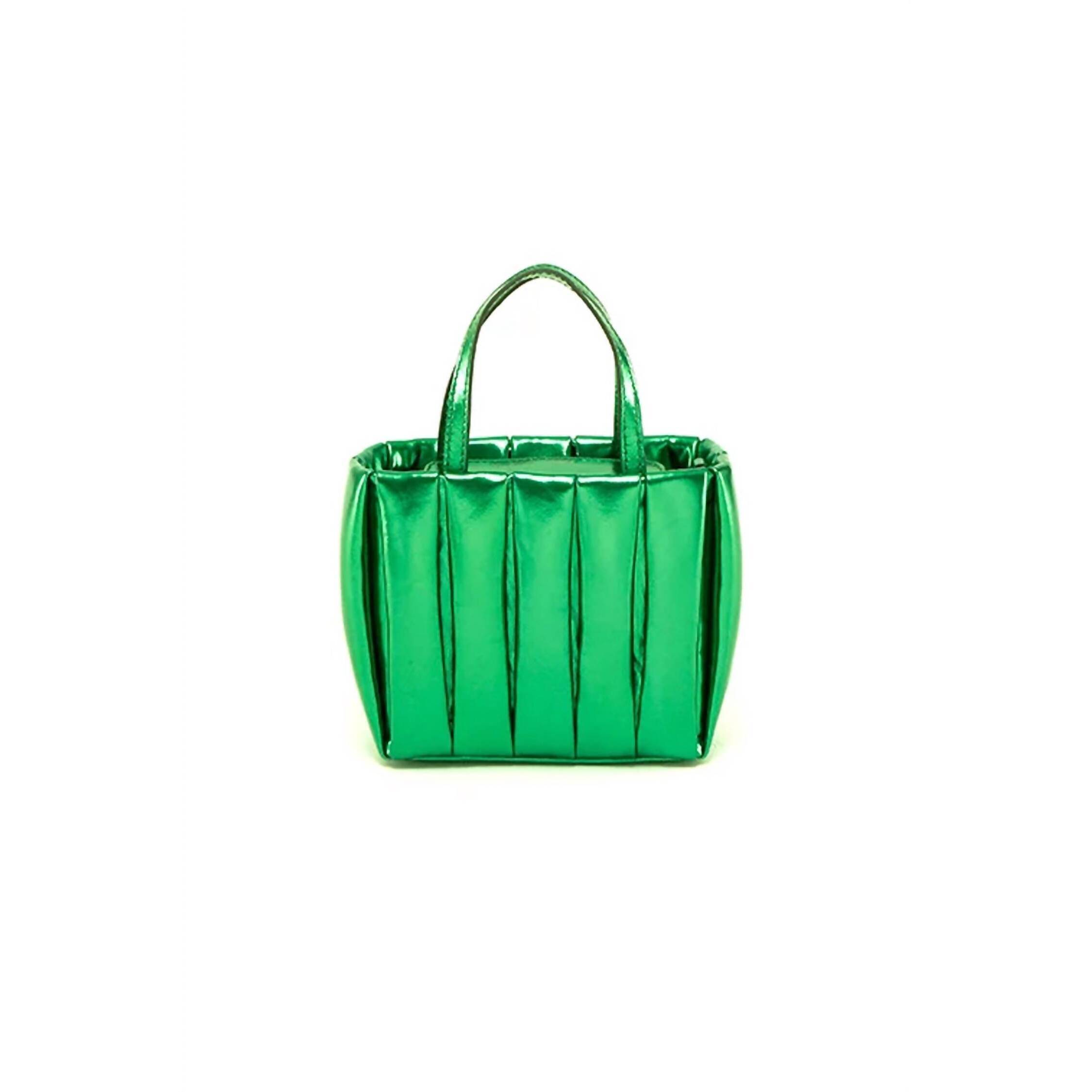 New Themoir Aria Laminated Bag In Grass Green